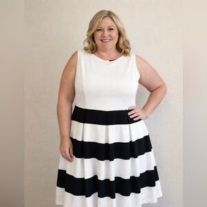 Nine West Classic White and Black Dress